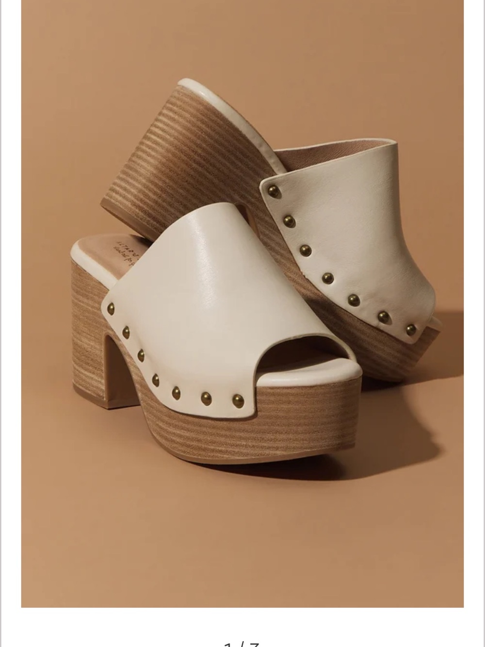 Altar'd State Cream Studded Platform Mules